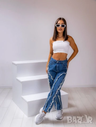 Ефектни дънки с ресни.Налични 36 и 38 номер, снимка 2 - Дънки - 50754888