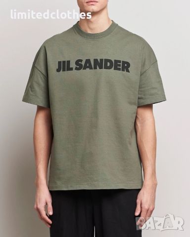 JIL SANDER Army Green Logo Print Мъжка Тениска size M и XL, снимка 3 - Тениски - 46644847