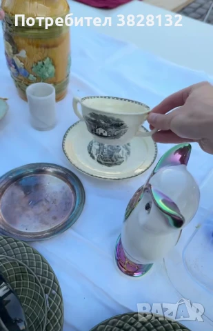 сет за супа - купа с две дръжки и подложна чиния, антикварен, снимка 12 - Антикварни и старинни предмети - 50818463