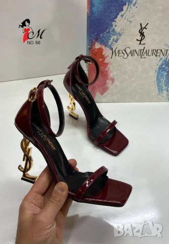 сандали на ток YSL saint laurent , снимка 8 - Сандали - 50776727