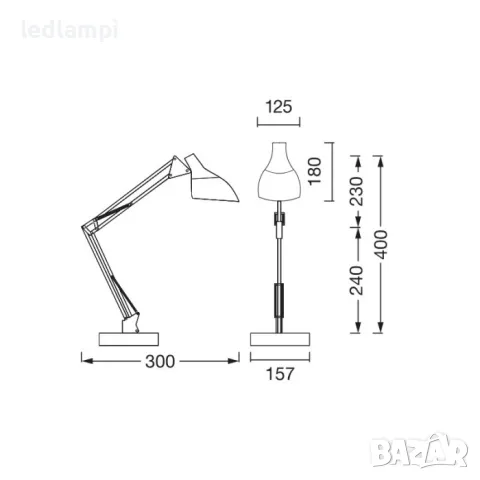 Настолна Лампа OFFICE LINE DESK Бяла Е27, снимка 4 - Настолни лампи - 49752865
