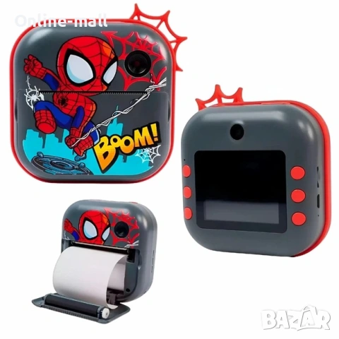 Детски фотоапарат с печат на снимки Спайдърмен – 48 MP, 2.5K UHD видео, двойна камера, селфи и игри, снимка 5 - Фотоапарати - 53244154