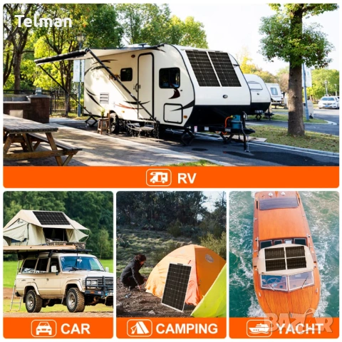 Гъвкав слънчев панел DOKIO 2х100 W, снимка 3 - Друга електроника - 53813168