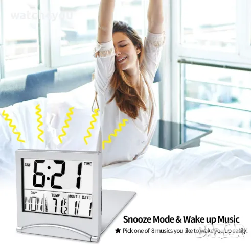 НОВ НАСТОЛЕН LCD ЧАСОВНИК С ТЕМПЕРАТУРА+КАЛЕНДАР. БУДИЛНИК. НАСТОЛНИ ЕЛЕКТРОННИ ЧАСОВНИЦИ, снимка 5 - Други - 20925839