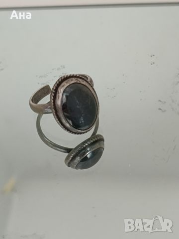 Красив сребърен пръстен с естествен камък , снимка 4 - Пръстени - 46246464