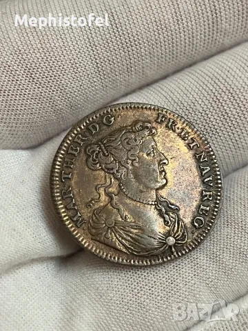 Кралство Франция 1677 г - стар меден жетон/токен, рядък, снимка 2 - Антикварни и старинни предмети - 49917867