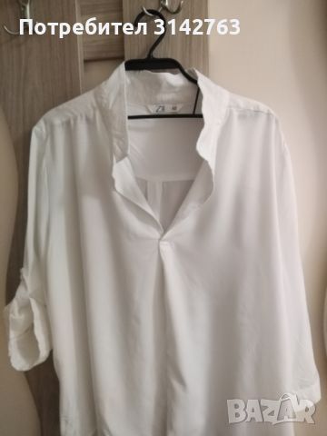 Свободна бяла риза. XL/XXL, снимка 1 - Ризи - 46213346