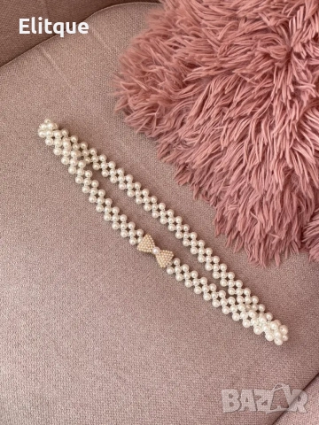 колан с перли и панделка 