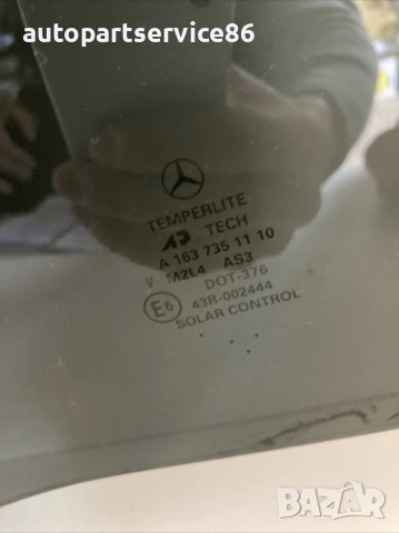 Стъкло за задна лява врата 400Cdi V8 за Mercedes ML W163 400 CDI (2004), снимка 2 - Части - 53889044
