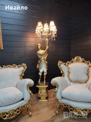 Италианска барокова холна гарнитура , снимка 9 - Дивани и мека мебел - 53698130