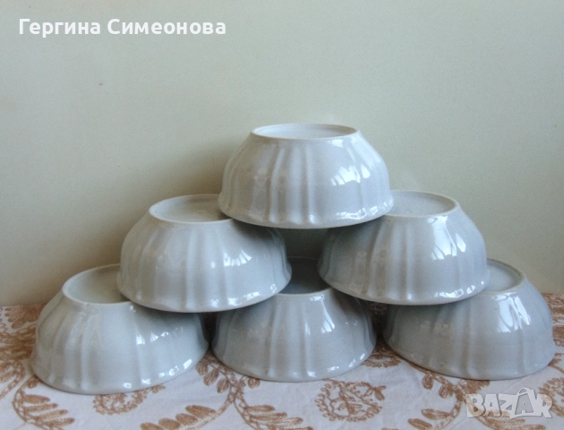 Шест купички стар български порцелан, снимка 6 - Чинии - 52775394