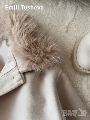 Яке от габардин с пухкава яка, снимка 7 - Якета - 50290466