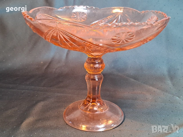 ретро стъклена фруктиера от цветно стъкло 34/3