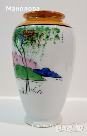 Японска ръчно рисувана порцеланова ваза., снимка 3 - Други ценни предмети - 45125543