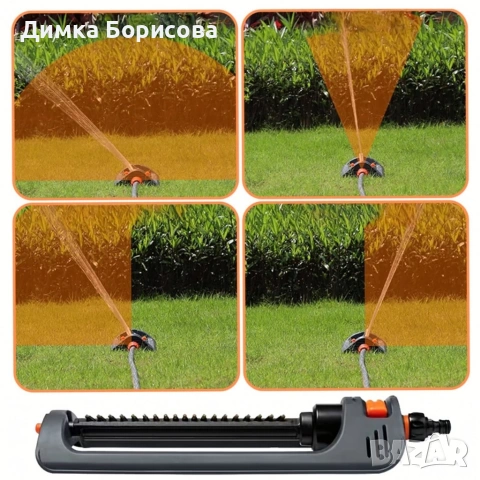 Градинска пръскачка с регулируема осцилираща система, 19 отвора, снимка 7 - Напояване - 53374662