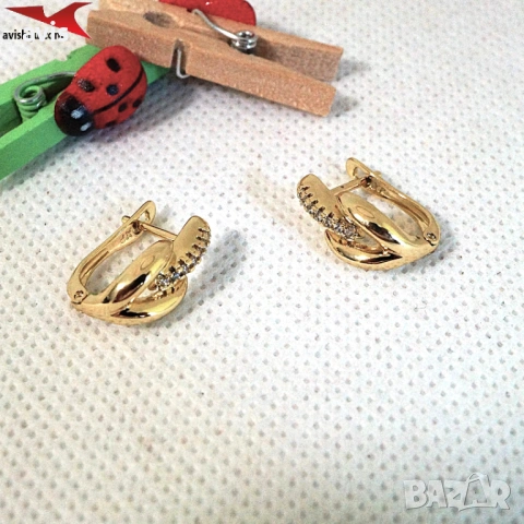 Обеци с 14К златно покритие 2141897