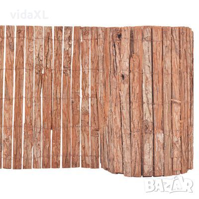 vidaXL Ограда от дървесна кора, 1000x50 см（SKU:142680, снимка 1 - Огради и мрежи - 46116719