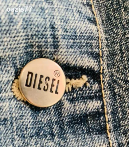 Мъжкo дънково яке Diesel. Оригинални продукти на марката.Новo-неотворени още джобове L-XL, ГО-114см, снимка 4 - Якета - 49218663