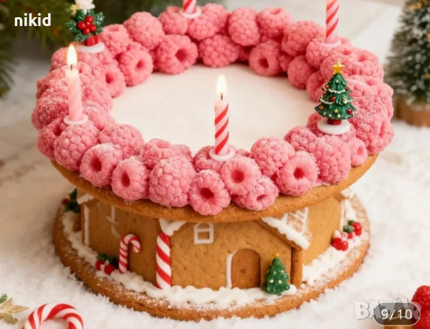 Голям венец малинов малини малина силиконов молд форма фондан шоколад гипс                         , снимка 4 - Форми - 47599102