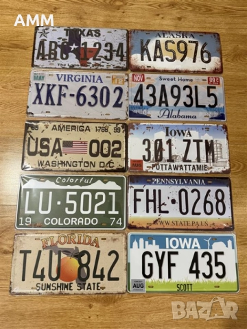 Американски регистрационни  номера  - РЕПЛИКА., снимка 3 - Картини - 38975042