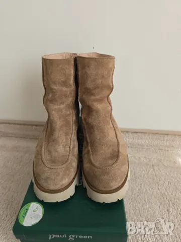 Велурени боти Paul Green - бежови - EU 40, UK 6.5, снимка 4 - Дамски боти - 49879766