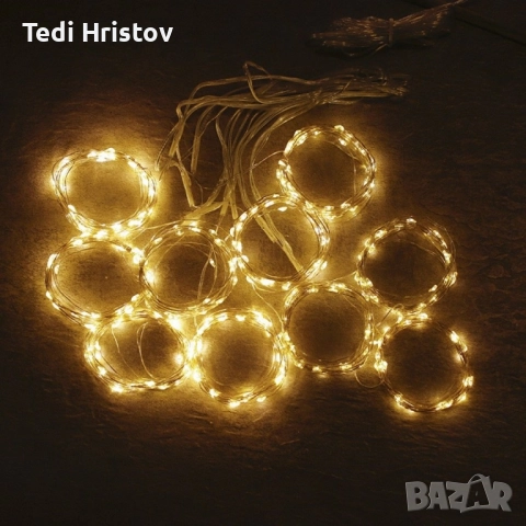 Коледни лампички с 300Led лампи 3 метра на 3 метра ,коледна завеса с дистанционно. , снимка 4 - Лед осветление - 52419803