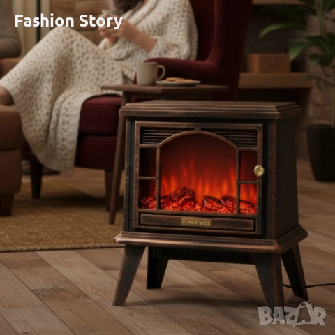 Ретро камина с ефект на пламък – уют и атмосфера навсякъде, снимка 3 - Лед осветление - 51925398