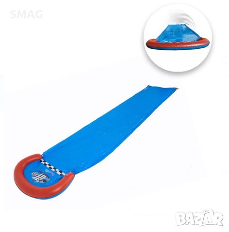 Надуваема водна пързалка синя 488x90cm, снимка 2 - Басейни и аксесоари - 45995895