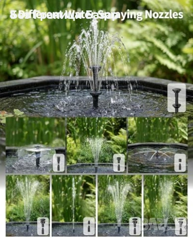 Нов Соларен фонтан с филтрация за птичa баня, аквариум, мини езеро дом, снимка 8 - Други - 53567043