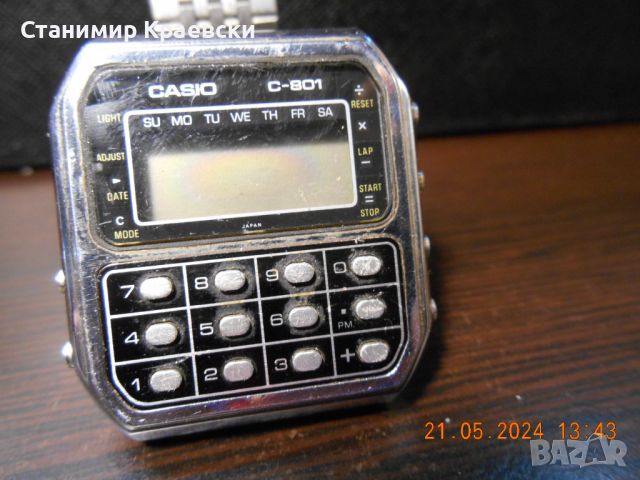 CASIO C-801 Calculator Watch - Vintage 80 for repair, снимка 2 - Други ценни предмети - 46090459