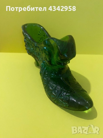 Винтидж стъклена декоративна обувка. 1950-те.Германия.