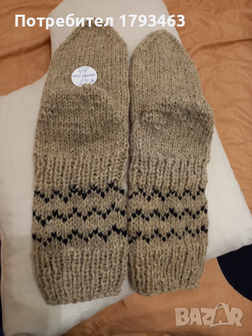 Ръчно плетени мъжки чорапи от вълна размер 44, снимка 8 - Мъжки чорапи - 44530770