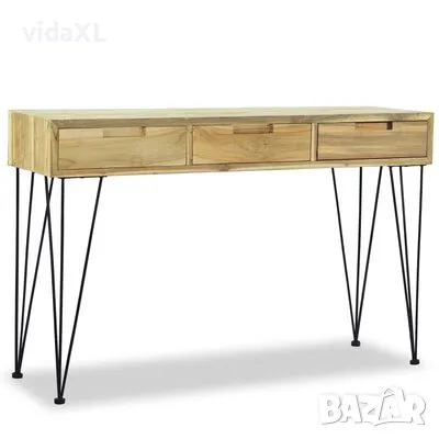 vidaXL Конзолна маса, 120x35x76 cм, тик масив（SKU:244573）, снимка 3 - Маси - 48815322