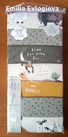 7 бр бодита дълъг ръкав за новородено