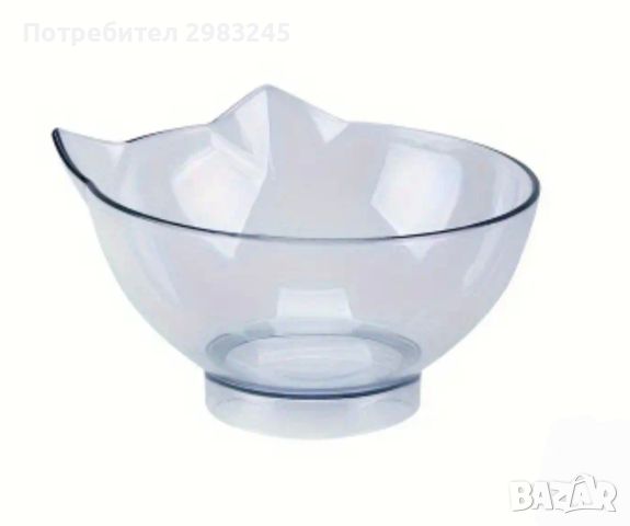 Прозрачна наклонена купа за вода за домашни любимци 