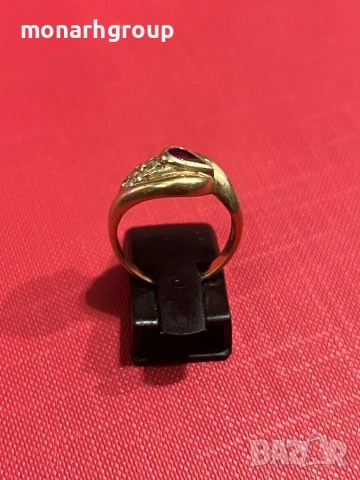 Златен пръстен, снимка 3 - Пръстени - 54197678