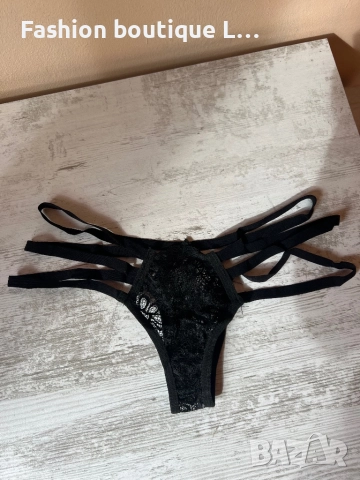Нов черен дантелен комплект бюстие и бикини с ленти налични размери S , M , L , XL , XXL размери 🖤, снимка 5 - Бельо - 52197106