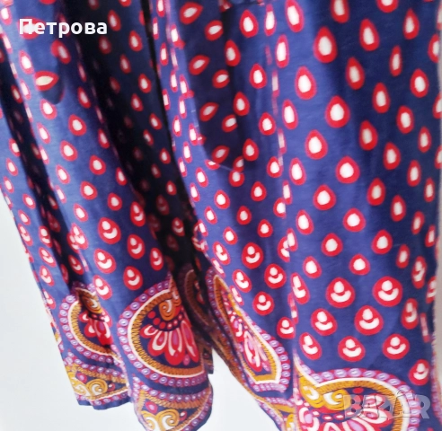 Домашна басмяна рокля с къс ръкав, нова, снимка 2 - Рокли - 49342089