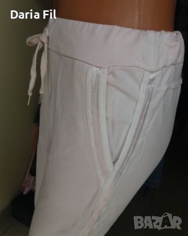 Бледорозов спортен панталон със сатенен кант и около джобовете, снимка 4 - Спортни екипи - 45389531