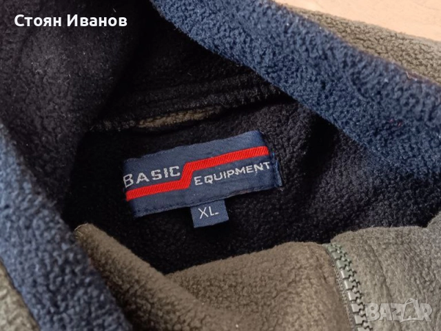 Нов оригинален мъжки полар, размер XL в земно зелен цвят, снимка 5 - Якета - 51892628