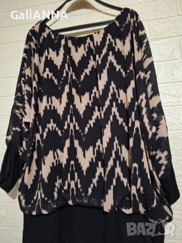 СТРАХОТНА ТУНИКА В ЕФЕКТЕН ДЕСЕН 2XL-4XL, снимка 4 - Туники - 51476793