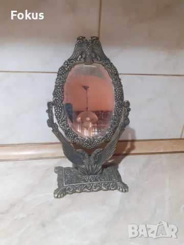 Старо настолно огледало бронз с двуглав орел, снимка 2 - Антикварни и старинни предмети - 53353795