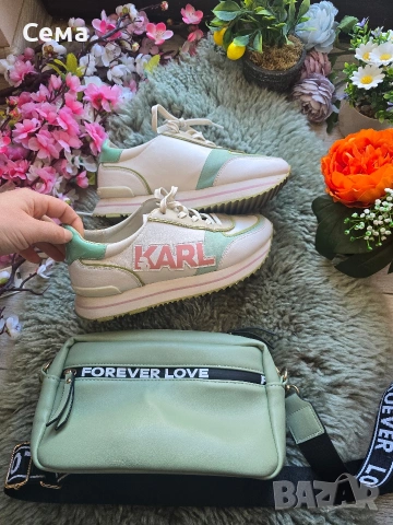 оригинални кецове н Karl Lagerfeld 36 номер и чанта, снимка 4 - Маратонки - 53511770