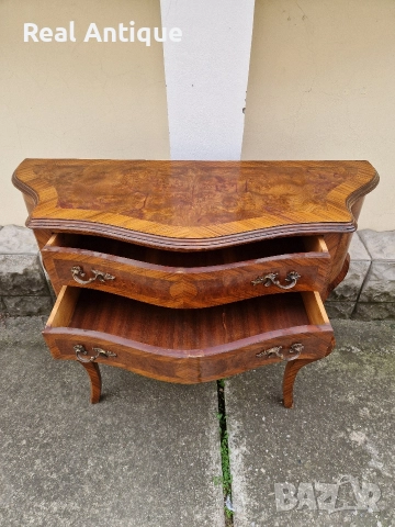 Прекрасен антикварен френски скрин шкаф масив с интарзия Луй 15, снимка 8 - Антикварни и старинни предмети - 52647568