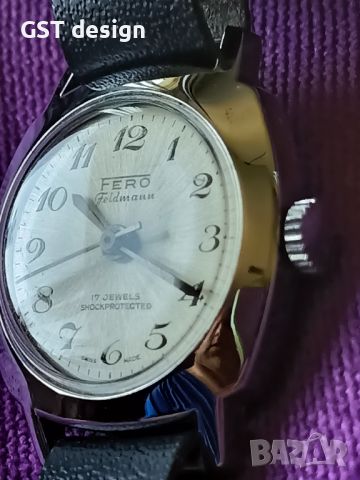 Изключително Рядък дамски Часовник Швейцарски Феро Fero Feldmann 17j  Shockproof Swiss Made 1960, снимка 4 - Дамски - 46145620