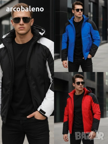 Мъжко зимно яке с качулка, 3цвята 