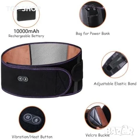 Нов Отопляем Масажен Колан - Терапия за Болка в Гърба, 3 Режима, снимка 3 - Тримери - 49641871