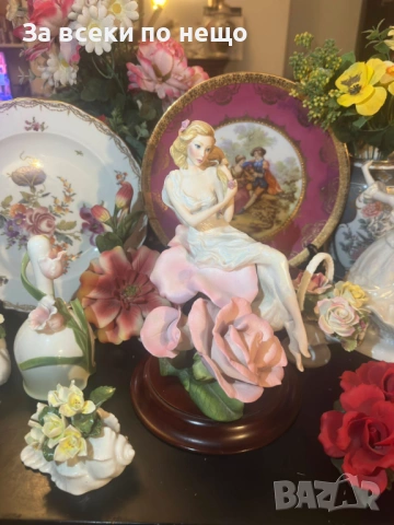 Franklin Mint Sculpture Figurine “Lady Rose” художник Jegou изработена през 1988 Код P2169, снимка 7 - Антикварни и старинни предмети - 54168083