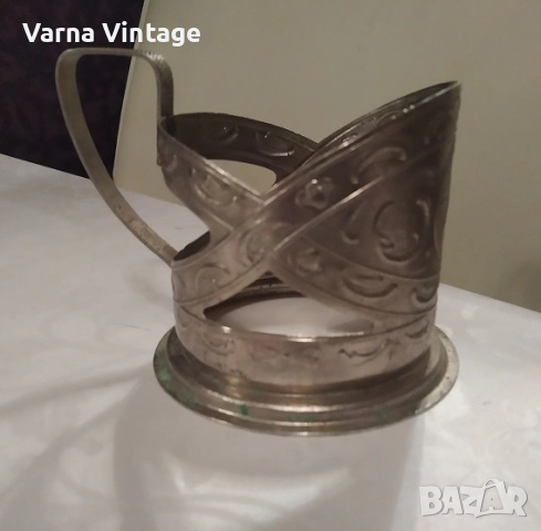 Подстакан за чаша "Запорiжжя" 60-70 години СССР. мелхиор. марк. МНЦ., снимка 3 - Антикварни и старинни предмети - 52146623