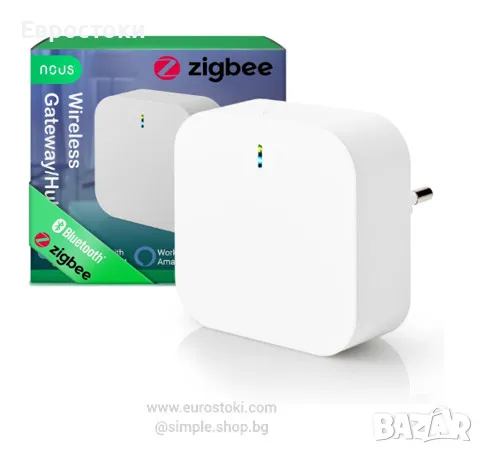 Смарт хъб NOUS E1 ZigBee Gateway, ZigBee 3.0, Bluetooth, Smart Life/Tuya App. ZigBee 3.0 и Tuya Blue, снимка 1 - Друга електроника - 47123955